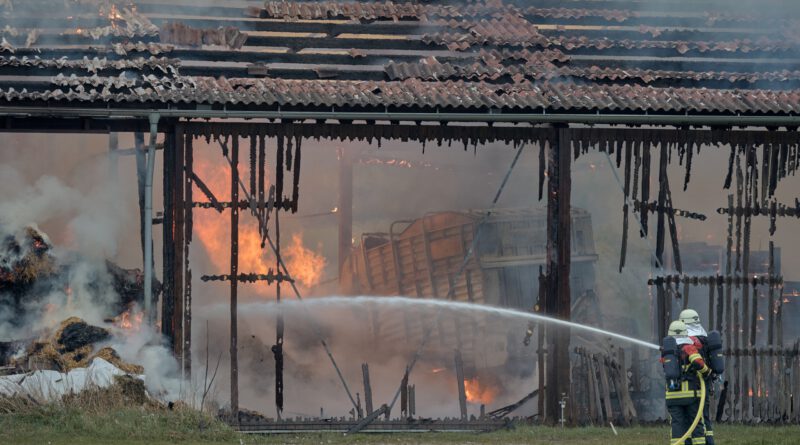 Brand einer Maschinenhalle in Schnelldorf – Rund 100 Einsatzkräfte im Einsatz